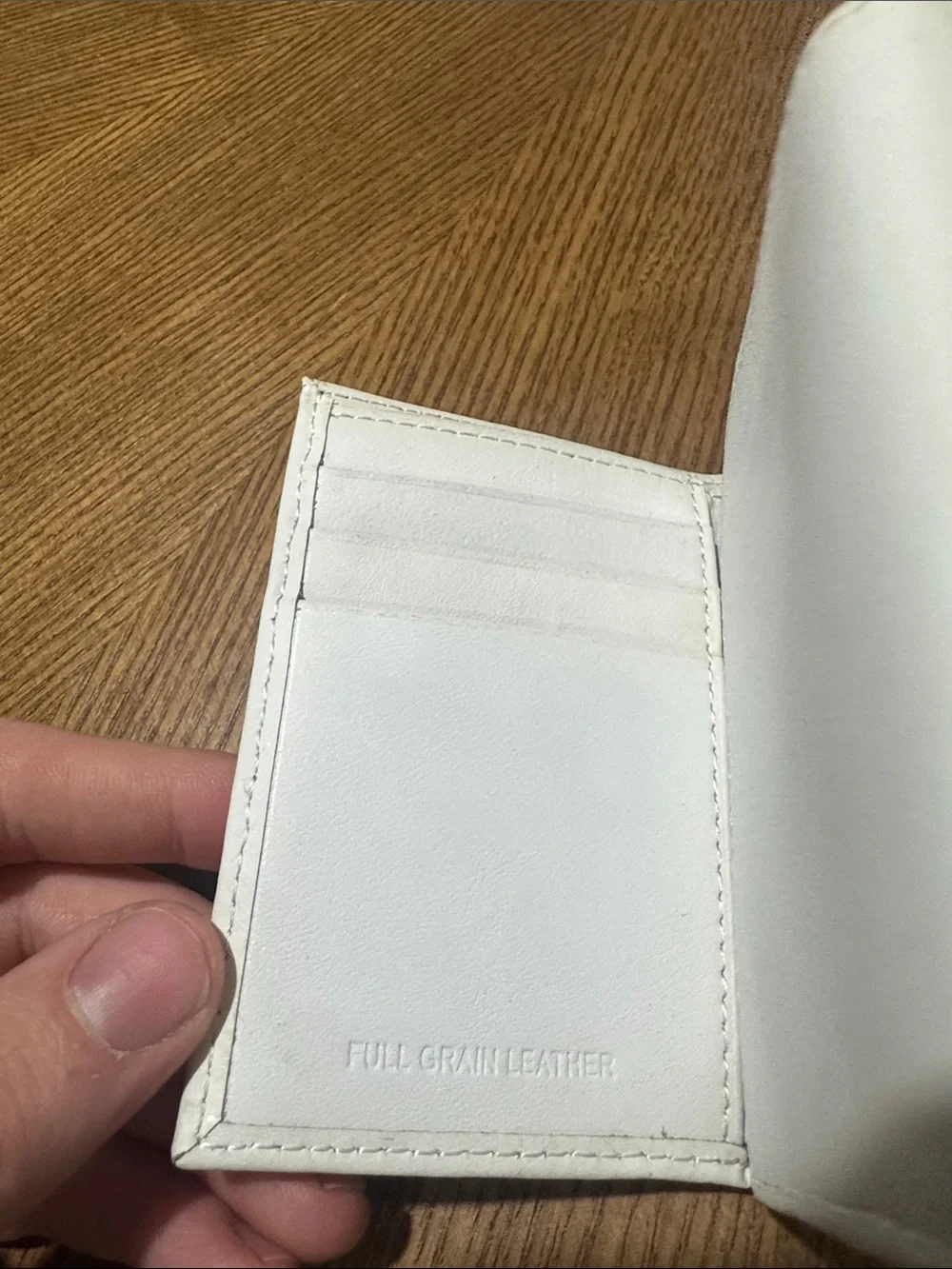 NEW Calvin Klein mens solid white leather tri-fold wallet